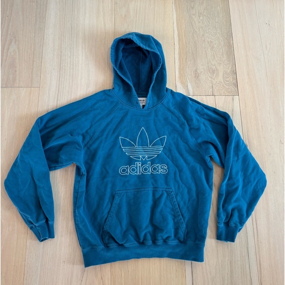 Adidas Blue Sweatshirt Hoodie Size Medium - Picture 1 of 3